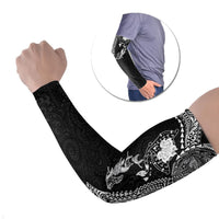 Hawaiian Manta Ray Tribal Arm Sleeves Polynesian Art Motifs Black Color