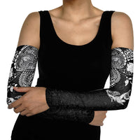 Hawaiian Manta Ray Tribal Arm Sleeves Polynesian Art Motifs Black Color