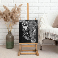 Hawaiian Manta Ray Tribal Canvas Wall Art Polynesian Art Motifs Black Color
