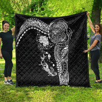 Hawaiian Manta Ray Tribal Quilt Polynesian Art Motifs Black Color