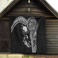 Hawaiian Manta Ray Tribal Quilt Polynesian Art Motifs Black Color