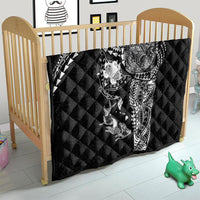 Hawaiian Manta Ray Tribal Quilt Polynesian Art Motifs Black Color