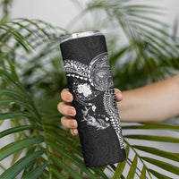 Hawaiian Manta Ray Tribal Skinny Tumbler Polynesian Art Motifs Black Color LT03 - Polynesian Pride