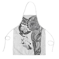 Hawaiian Manta Ray Tribal Apron Polynesian Art Motifs White Color