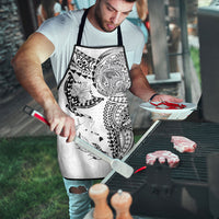 Hawaiian Manta Ray Tribal Apron Polynesian Art Motifs White Color