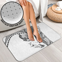 Hawaiian Manta Ray Tribal Bathroom Set Polynesian Art Motifs White Color