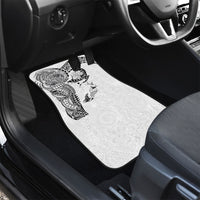 Hawaiian Manta Ray Tribal Car Mats Polynesian Art Motifs White Color