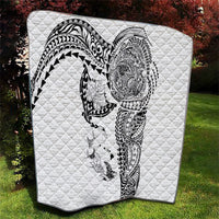 Hawaiian Manta Ray Tribal Quilt Polynesian Art Motifs White Color