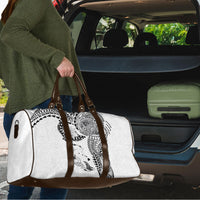 Hawaiian Manta Ray Tribal Travel Bag Polynesian Art Motifs White Color