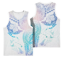 Hawaiian Manta Ray Tribal Basketball Jersey Polynesian Art Motifs Sweet Pastel