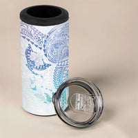 Hawaiian Manta Ray Tribal 4 in 1 Can Cooler Tumbler Polynesian Art Motifs Sweet Pastel LT03 - Polynesian Pride