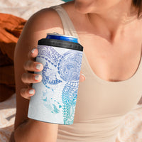 Hawaiian Manta Ray Tribal 4 in 1 Can Cooler Tumbler Polynesian Art Motifs Sweet Pastel LT03 - Polynesian Pride