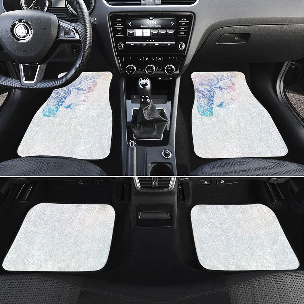 Hawaiian Manta Ray Tribal Car Mats Polynesian Art Motifs Sweet Pastel