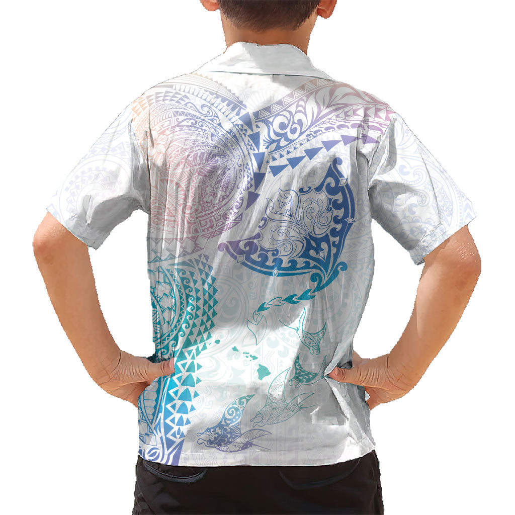 Hawaiian Manta Ray Tribal Hawaiian Shirt Polynesian Art Motifs Sweet Pastel