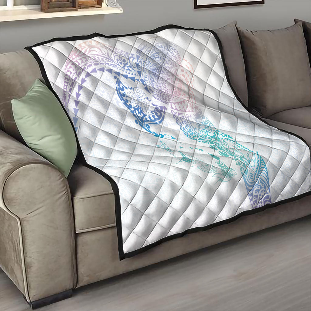 Hawaiian Manta Ray Tribal Quilt Polynesian Art Motifs Sweet Pastel