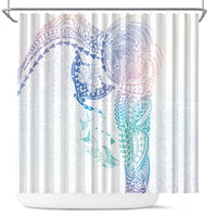 Hawaiian Manta Ray Tribal Shower Curtain Polynesian Art Motifs Sweet Pastel