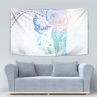 Hawaiian Manta Ray Tribal Tapestry Polynesian Art Motifs Sweet Pastel