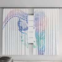 Hawaiian Manta Ray Tribal Window Curtain Polynesian Art Motifs Sweet Pastel