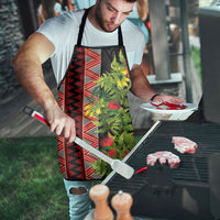 Maori Tukutuku Apron with Ferns Pohutukawa and Kowhai Tribal Moko Patterns