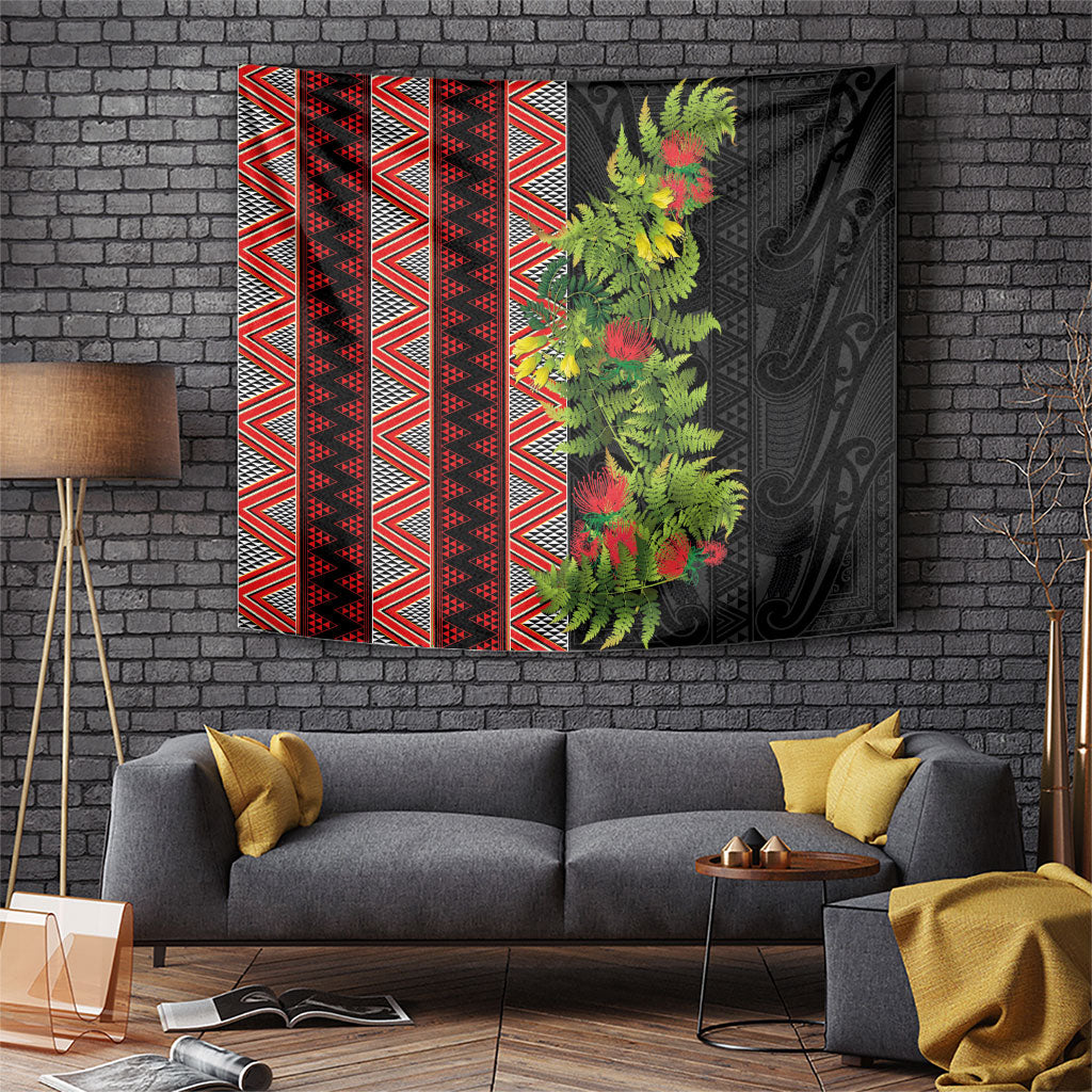 Maori Tukutuku Tapestry with Ferns Pohutukawa and Kowhai Tribal Moko Patterns LT03 Multicolor - Polynesian Pride