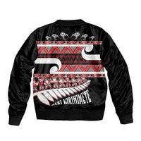 New Zealand Christmas Bomber Jacket Funny Santa Claus Haka Dance with Tukutuku