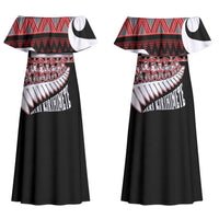 New Zealand Christmas Family Matching Off Shoulder Maxi Dress and Hawaiian Shirt Funny Santa Claus Haka Dance with Tukutuku