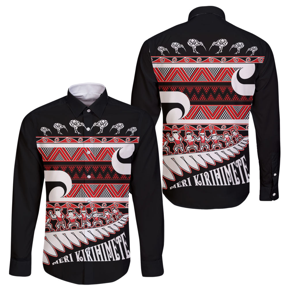 New Zealand Christmas Family Matching Off Shoulder Maxi Dress and Hawaiian Shirt Funny Santa Claus Haka Dance with Tukutuku