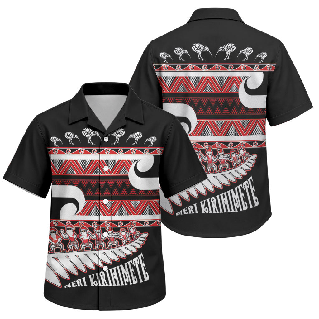 New Zealand Christmas Family Matching Off Shoulder Maxi Dress and Hawaiian Shirt Funny Santa Claus Haka Dance with Tukutuku