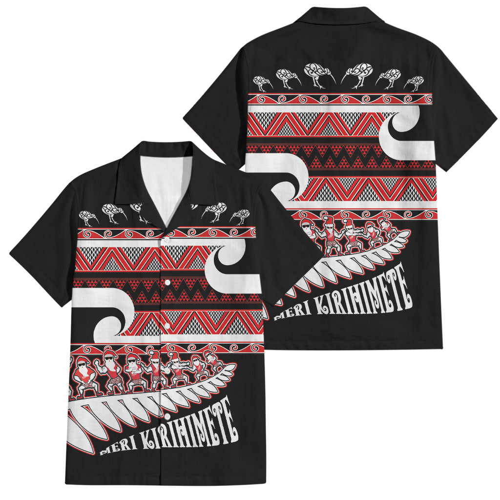 New Zealand Christmas Family Matching Puletasi and Hawaiian Shirt Funny Santa Claus Haka Dance with Tukutuku