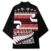 New Zealand Christmas Kimono Funny Santa Claus Haka Dance with Tukutuku