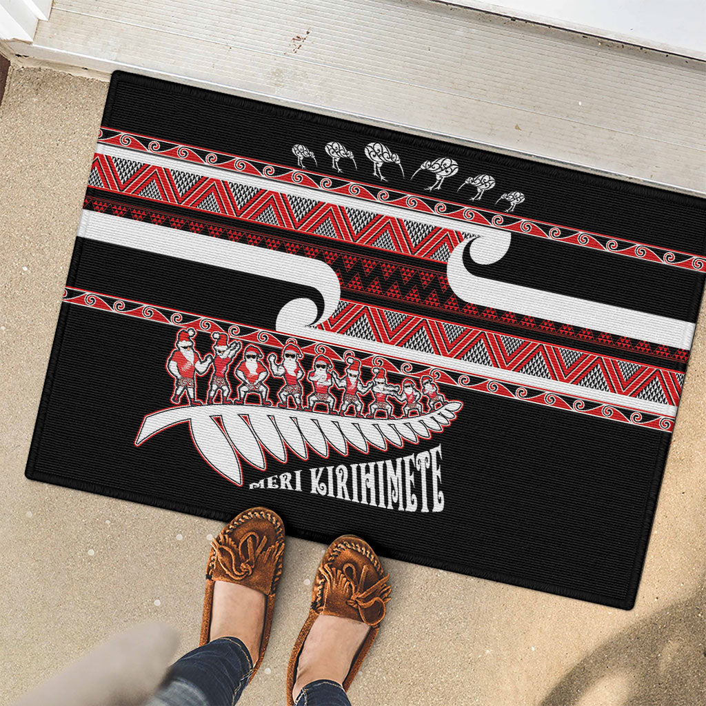 New Zealand Christmas Rubber Doormat Funny Santa Claus Haka Dance with Tukutuku