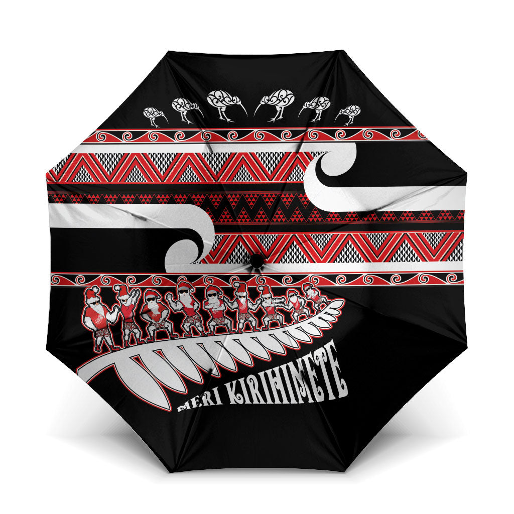 New Zealand Christmas Umbrella Funny Santa Claus Haka Dance with Tukutuku
