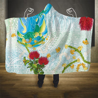 Japanese and Hawaiian Culture Fusion Hooded Blanket Irezumi with Turtles and Lei Kakau Pattern Fresh Vibe LT03 - Polynesian Pride