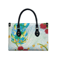 Japanese and Hawaiian Culture Fusion Leather Bag Irezumi with Turtles and Lei Kakau Pattern Fresh Vibe LT03 - Polynesian Pride