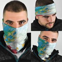 Japanese and Hawaiian Culture Fusion Neck Gaiter Irezumi with Turtles and Lei Kakau Pattern Fresh Vibe LT03 - Polynesian Pride
