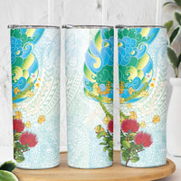 Japanese and Hawaiian Culture Fusion Skinny Tumbler Irezumi with Turtles and Lei Kakau Pattern Fresh Vibe LT03 - Polynesian Pride
