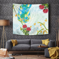 Japanese and Hawaiian Culture Fusion Tapestry Irezumi with Turtles and Lei Kakau Pattern Fresh Vibe LT03 Multicolor - Polynesian Pride