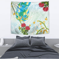 Japanese and Hawaiian Culture Fusion Tapestry Irezumi with Turtles and Lei Kakau Pattern Fresh Vibe LT03 - Polynesian Pride