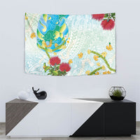 Japanese and Hawaiian Culture Fusion Tapestry Irezumi with Turtles and Lei Kakau Pattern Fresh Vibe LT03 - Polynesian Pride