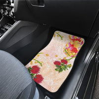 Japanese and Hawaiian Culture Fusion Car Mats Irezumi with Turtles and Lei Kakau Pattern Sunset Vibe LT03 - Polynesian Pride