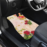 Japanese and Hawaiian Culture Fusion Car Mats Irezumi with Turtles and Lei Kakau Pattern Sunset Vibe LT03 - Polynesian Pride