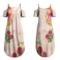 Japanese and Hawaiian Culture Fusion Couples Matching Summer Maxi Dress and Long Sleeve Button Shirt Irezumi with Turtles and Lei Kakau Pattern Sunset Vibe LT03 - Polynesian Pride