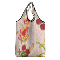 Japanese and Hawaiian Culture Fusion Grocery Bag Irezumi with Turtles and Lei Kakau Pattern Sunset Vibe LT03 - Polynesian Pride