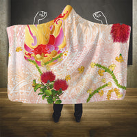 Japanese and Hawaiian Culture Fusion Hooded Blanket Irezumi with Turtles and Lei Kakau Pattern Sunset Vibe LT03 - Polynesian Pride