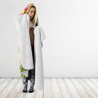 Japanese and Hawaiian Culture Fusion Hooded Blanket Irezumi with Turtles and Lei Kakau Pattern Sunset Vibe LT03 - Polynesian Pride