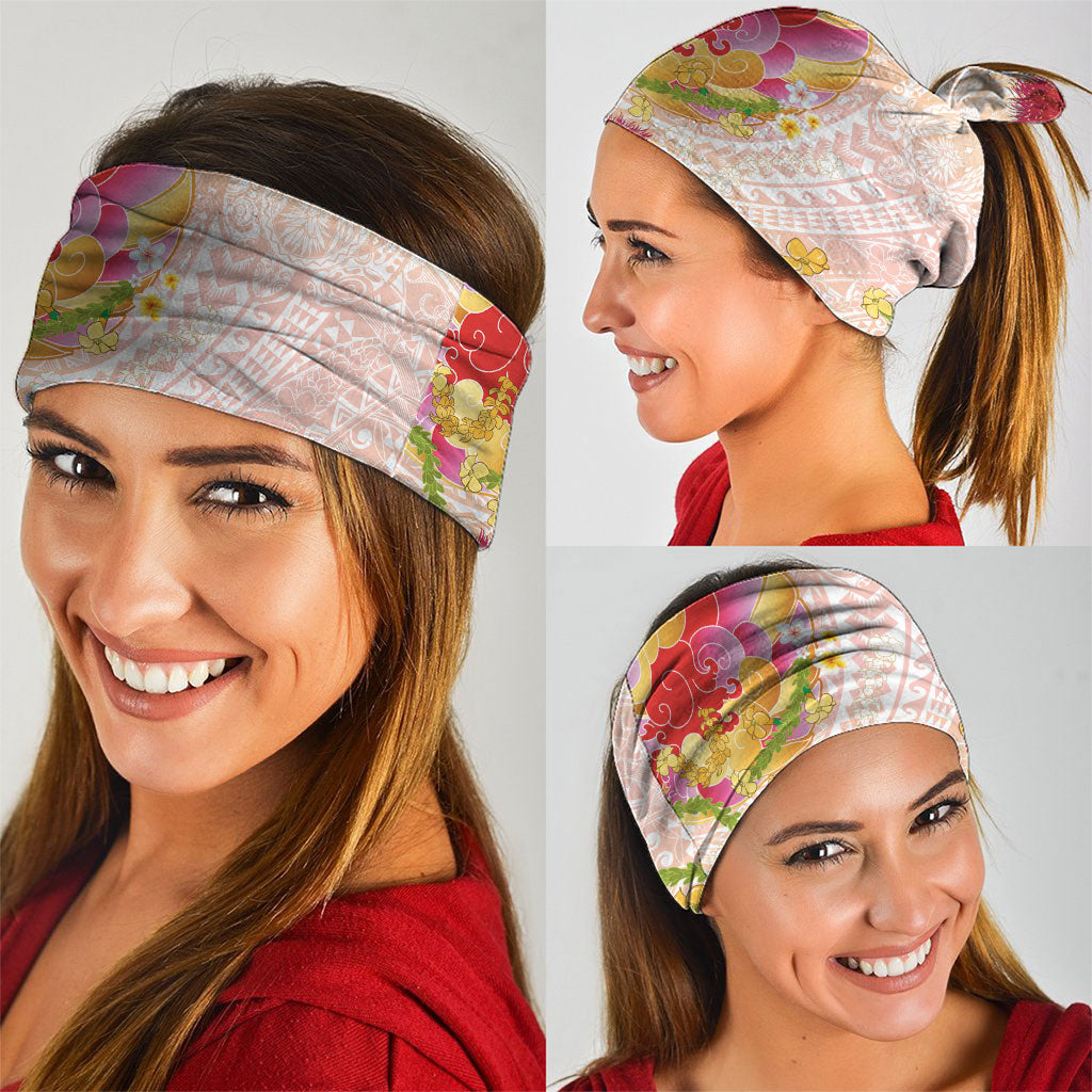 Japanese and Hawaiian Culture Fusion Neck Gaiter Irezumi with Turtles and Lei Kakau Pattern Sunset Vibe LT03 - Polynesian Pride