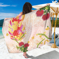 Japanese and Hawaiian Culture Fusion Sarong Irezumi with Turtles and Lei Kakau Pattern Sunset Vibe LT03 One Size 44 x 66 inches Multicolor - Polynesian Pride