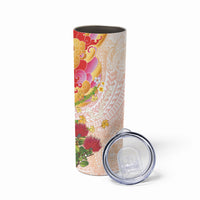 Japanese and Hawaiian Culture Fusion Skinny Tumbler Irezumi with Turtles and Lei Kakau Pattern Sunset Vibe LT03 - Polynesian Pride