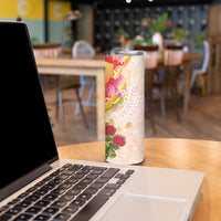 Japanese and Hawaiian Culture Fusion Skinny Tumbler Irezumi with Turtles and Lei Kakau Pattern Sunset Vibe LT03 - Polynesian Pride