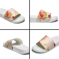 Japanese and Hawaiian Culture Fusion Slide Sandals Irezumi with Turtles and Lei Kakau Pattern Sunset Vibe LT03 - Polynesian Pride